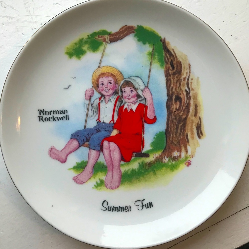 Vintage Norman Rockwell SummerFun Decorative Plate